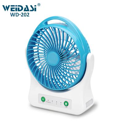 China Portable Mini Table Hand USB Speed ​​Control Mini Usb Fan 3 Rechargeable Fan With Light for sale