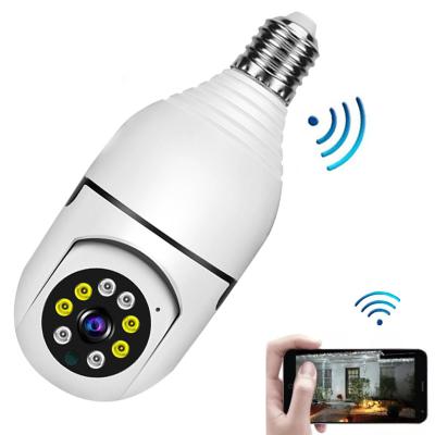 China Human motion tracking 2022 best products for import 3MP HD E27 light bulb cctv wifi camera home security video surveillance lamp wireless motion detect for sale