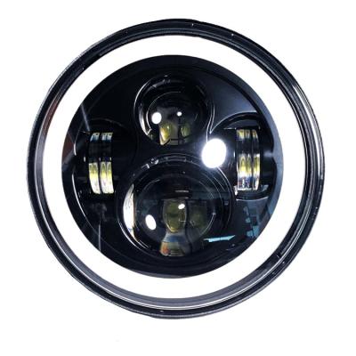 China 2022 Off Road Accessories 7 Inch Faros 40W V2 High Power Round LED Headlight With Amber Angel DRL For TJ JK OTHER for sale