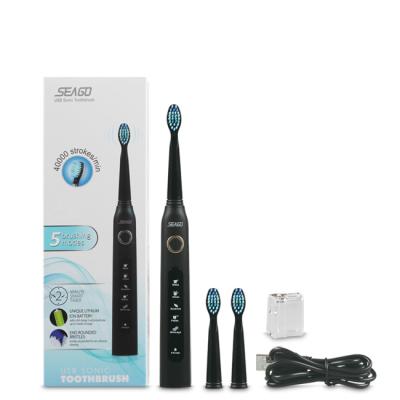 China SG507 IPX7 Rechargeable Waterproof Smart Toothbrush 5 Powerful Cleaning Optional Modes Travel Rechargeable Sonic Toothbrush For Adult for sale