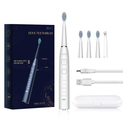 China SEAGO YSG575 Rechargeable 5 Modes Powerful Personalized Rechargeable Sonic Electric Toothbrush Long Resistance for sale