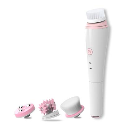 China SG703 Soft Bristle Waterproof Lighting Waterproof Battery Operated Sonic Rotating Facial Cleaning Brush for sale