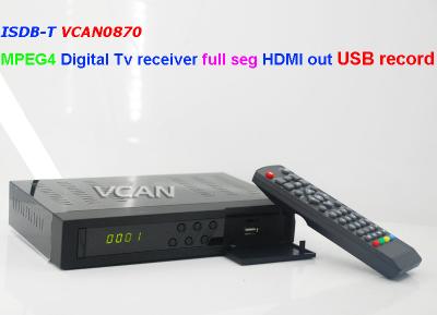 China VCAN0870 ISDB-T MPEG4 digital tv receiver full segment HDMI out USB recorder for sale