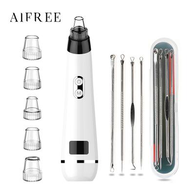 China 2021 AIFREE Black Main Hot Selling Professional Refillable Blackhead Remover Vacuum Pore Detergent Blackhead Remover for sale