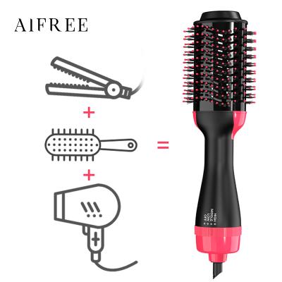 China AIFREE 1000W Low Radiation High Speed ​​Hair Dryer Hot Airbrush Styler and Volumizer Hair Straightener Curler Comb Roller One Step Dryer Brush for sale