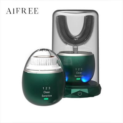 China Other 2021 AIFREE factory have new appearance patent electric silicone Sonic Facial Cleansing Brush for sale