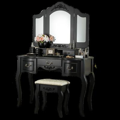 China Foldable Storage Classic Three Mirror Makeup Dressing Table for sale