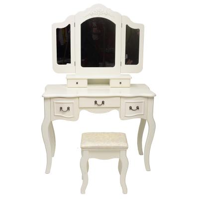 China Wholesale 2022 Ivory White Brown Cherry Chinese Cheap Makeup Vanity Table French Style Storage For Christmas for sale