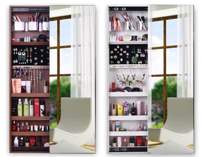 China White Wall Side Opening Door Storage Full-Page Mirror Jewelry Cabinet For Bedroom for sale