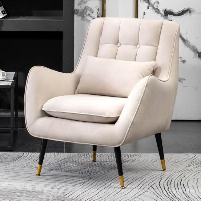 China Modern Modular White Fabric 2 Seater Accent Chair Simple Sofa Chair Living Room Furniture for sale