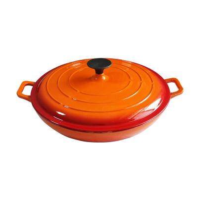 China 2021 New Enamel Cast Iron Seafood Soup Hot Pot Suitable for Gas Oven Cooker Colorful Dutch Hotel Induction Cooker Hot Pot for sale