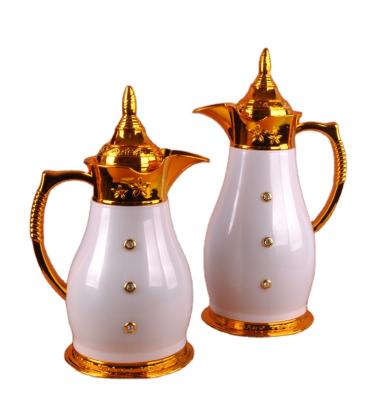 China New Arrival High Quality Arabic Style Stocked 2pcs Set Thermos 1L+0.5L Coffee Pot Vacuum Flask Water Kettle For Coffee for sale