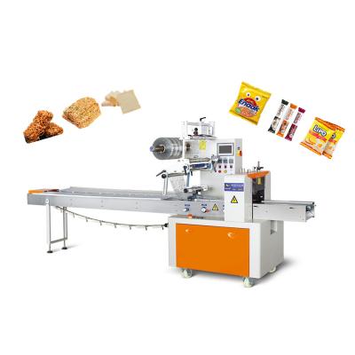 China Automatic Food Plastic Bag Seal Lining Machine Cake Candy Bread Cookie Material Food Wrapping Horizontal Flow Packaging Machine for sale