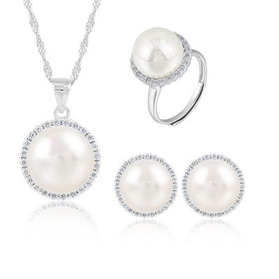 China Environmental Friendly Promotional Full Zirconia Necklace Chain Earring 925 Silver Jewelry Set for sale