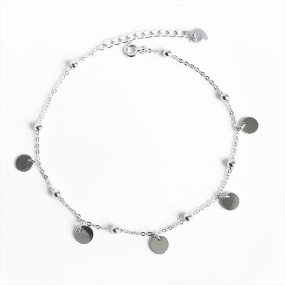 China CLASSIC Hot Selling Cheap Custom Silver Wafer Charm Anklet Chain Bracelet for sale