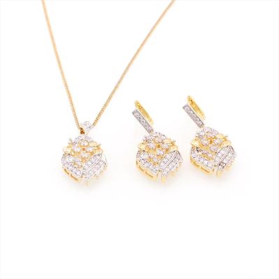 China Fashion Jewelry Christmas Environmental Friendly Full Zircon Bling Colorful Gemstone Wedding Jewelry Sets for sale