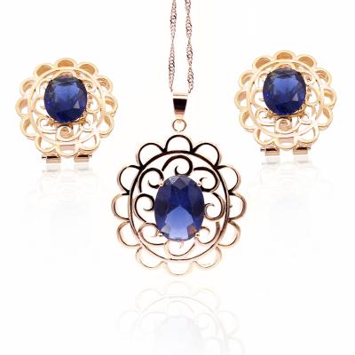 China Trendy Color Flower Jewelry Necklace Stone Earrings Environmentally Friendly 2021 Bridal Jewelry Sets for sale