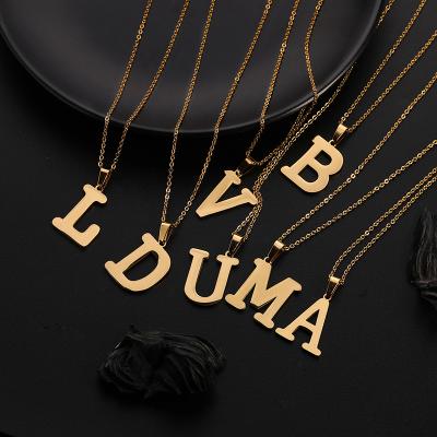 China 26 Letter Necklace FASHIONABLE Female Elegant 18k Gold Plated Initial Letter Necklace Pendant Jewelry For Women for sale