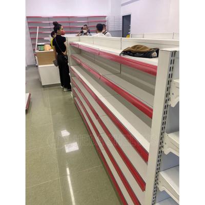 China Multi Layers Supermarket Shelving Single Sided /High Quality Metal Customized Steel Double/Single Sided Fixed/Rotary Gondola Shelves for sale