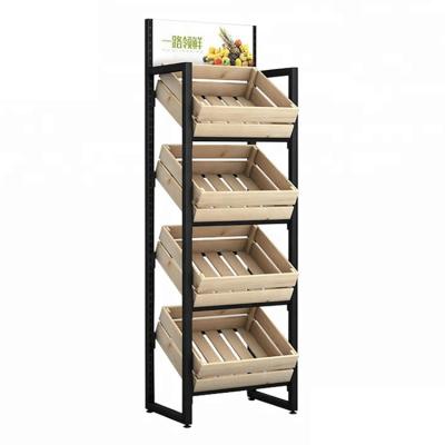 China Double side high quality single sided supermarket fruit vegetable display rack made in China for sale