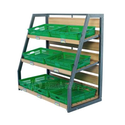 China Single Sided Hot Selling Supermarket Equipment Metal Fruit Vegetable Rack Display Stand With CE for sale