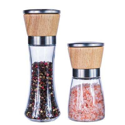 China Viable Professional Manufacturing Bamboo Wooden Commercial Salt and Pepper Mill Pepper Grinder Machine for sale