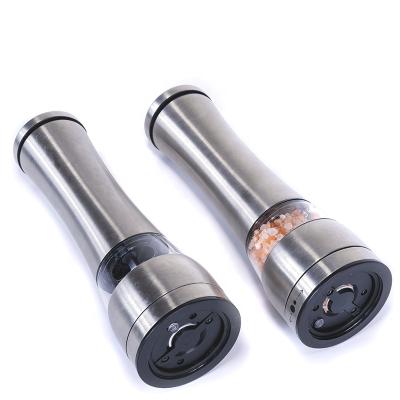 China 2021 Sustainable Kitchen Herb and Spice Grinder Handheld Electric Smart Pepper Mill Set with Stainless Steel Shelf for sale