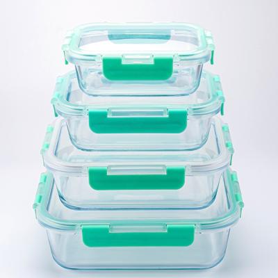 China Microwave Safe Leakproof Containers Food Freshness Storage Box Glass Storage Fresh Food Container for sale