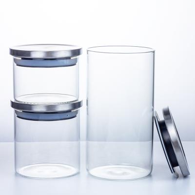 China Microwavable Size Can Be Customized Storage Glass Jar Small Premium Unbreakable Stainless Steel Airtight Lids for sale