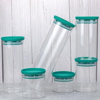 China Freshness Preservation Factory Directly Supply Premium Unbreakable Clear Kitchen Borosilicate Glass Storage Jar With Glass Lid for sale