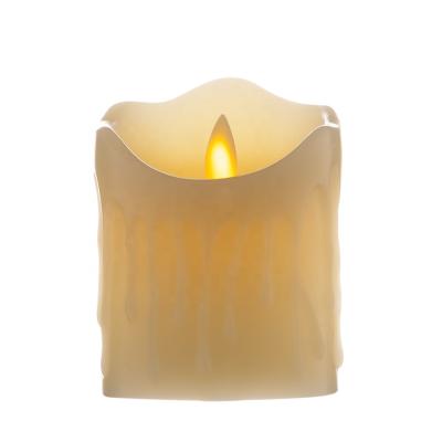 China High quality battery operated flameless electric candle with LED luminescence and real wax shell for sale