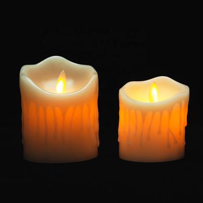 China Set Real Wax Shell Light Flameless Hot Candles With Dancing LED Safety Floating Flame for sale