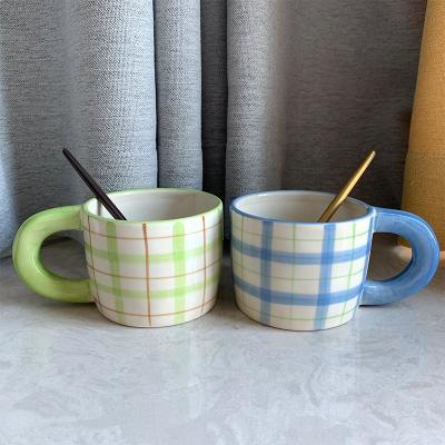 China Sustainable New Design Originality Hand-painting Luster With Ceramic Handle Personalized Porcelain Mug Coffee for sale