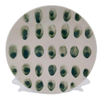 China Sustainable Hot-selling Hand Painted Series Green Series Ceramic Snack Dish Restaurant Dish Dishes for sale