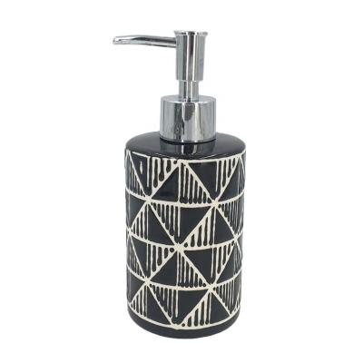 China Hot-selling Sustainable Luxury Black Fashion Ceramic Bath Accessories Bathroom Set With Stamp for sale