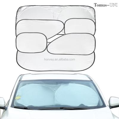 China 6 Piece Car Window Sunshade Protector Collapsible Windshield Reflector UV Lowering Car Interior Temperatures Keeps Vehicle Cool for sale