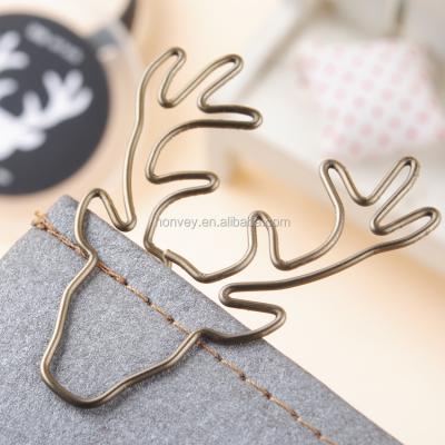 China 8PCS/Lot Vintage Metal Deer Elks Clip Metal Principal Paperclip Clips Pin Stationery Office Accessories Memo Bookmark for sale