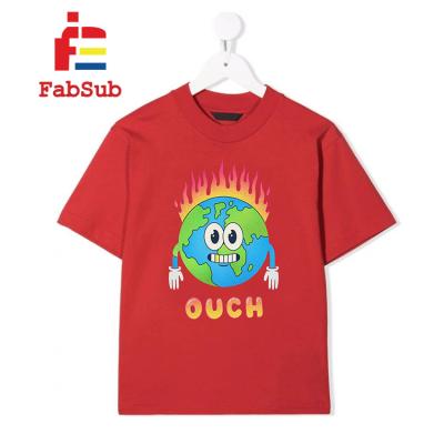 China Fabsub Breathable Cotton Short Sleeve Kids T-shirt 2022 Wholesale Earth Print Customize Kid T-shirt for sale