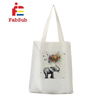 China Promotion Advertising Handled Gift For Women's Valentine's Day Tote Bags Sublimation Linen Custom Shopping Bag Sublimation Bag for sale