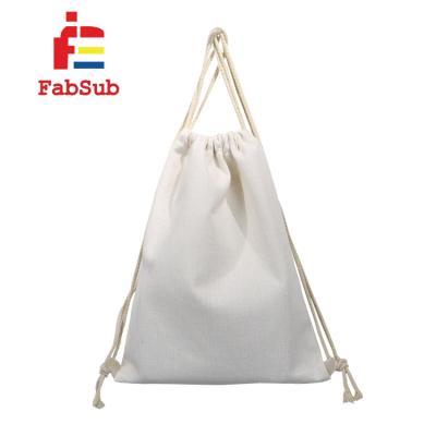 China Rope Handle Sublimation Drawstring New Tote Bags Wholesale Canvas Bags With Logo Personal Sublimation Canvas Bag for sale