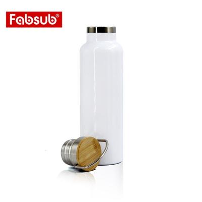 China Fabsub Sublimation Printable Blanks Double Wall Water Bottles Stainless Steel Bamboo Lids for sale