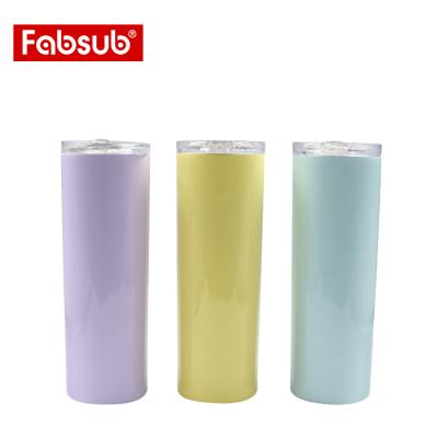 China Viable Hot Sale Masks Custom Printing Sublimation Stainless Steel Lean Tumbler Coated Straw Mugs 20oz for sale