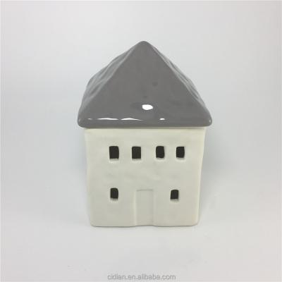 China Home Lighting Decoration Ceramic Craft Ceramic House For Decoration for sale