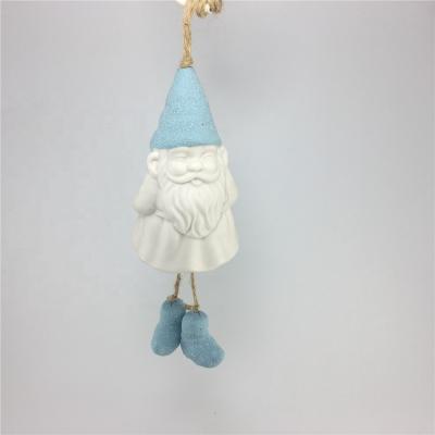 China Ceramic Christmas Tree Decoration Hanging Snowman Bell Ornament for sale