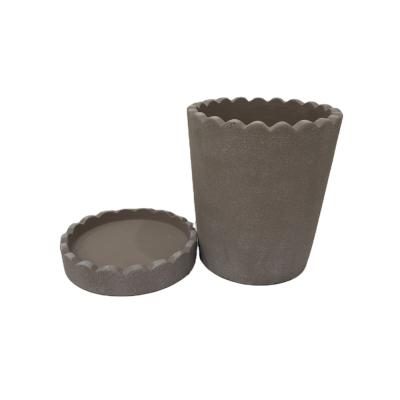 China Modern concrete cement planter pot with saucer for sale