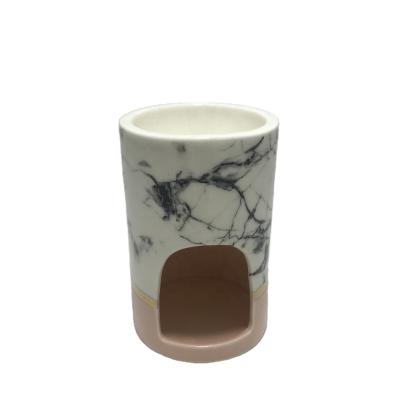 China Home Decoration Lighting Ceramic Candle Oil Burner Marble Essential Fragrance Oil Censer for sale