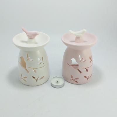 China SOCKET CAKE CAKE Bird Shape Candle Hollow Censer Ceramic Aroma Fragrance Lamp for sale