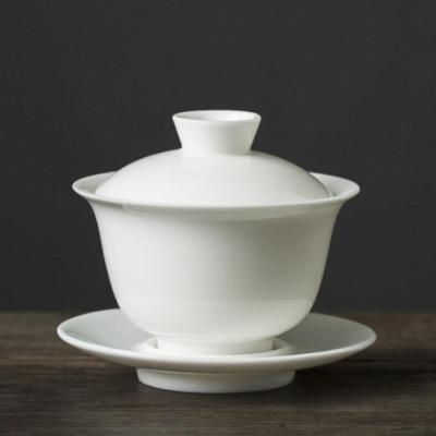 China Sustainable White Ceramic Tea Cup Set for sale