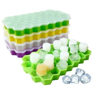 China Food Grade Diy Honeycomb Mini Ice Globes Ball Maker Silicone Viable Ice Cube Tray Mold Set for sale