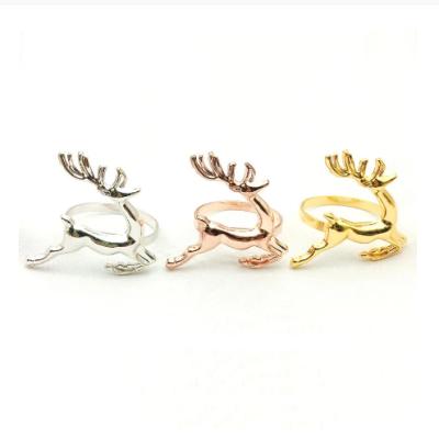 China Viable Hot Selling Amazon Christmas Deer Napkin Rings Napkin Ring Gold Reindeer Napkin Ring for sale